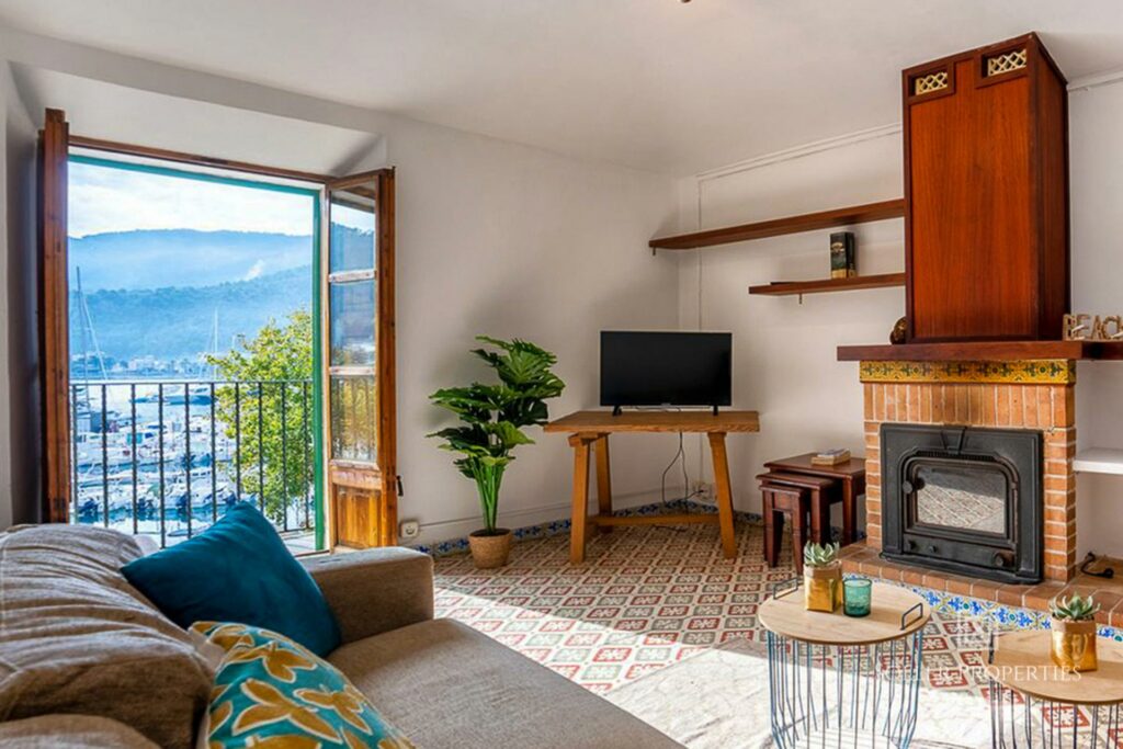 living room with harbour and sea views - port de soller Mallorca