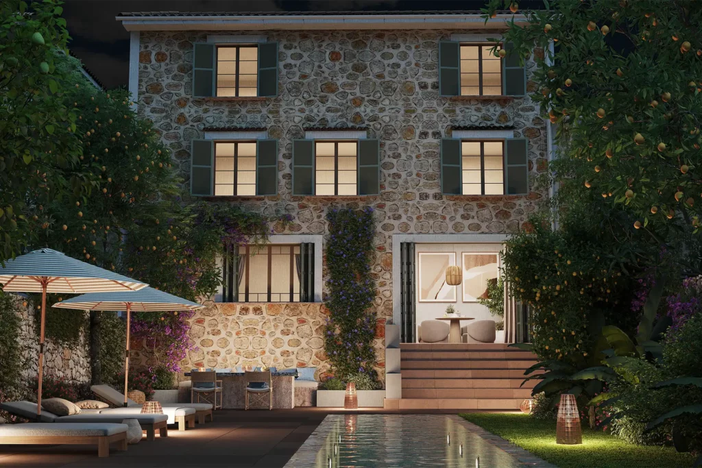 Luxurious stone townhouse with pool: Our expert project management in Mallorca brings your dream property to life in Soller.